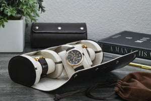 3 Watch Case - Espresso Brown (Ivory White)