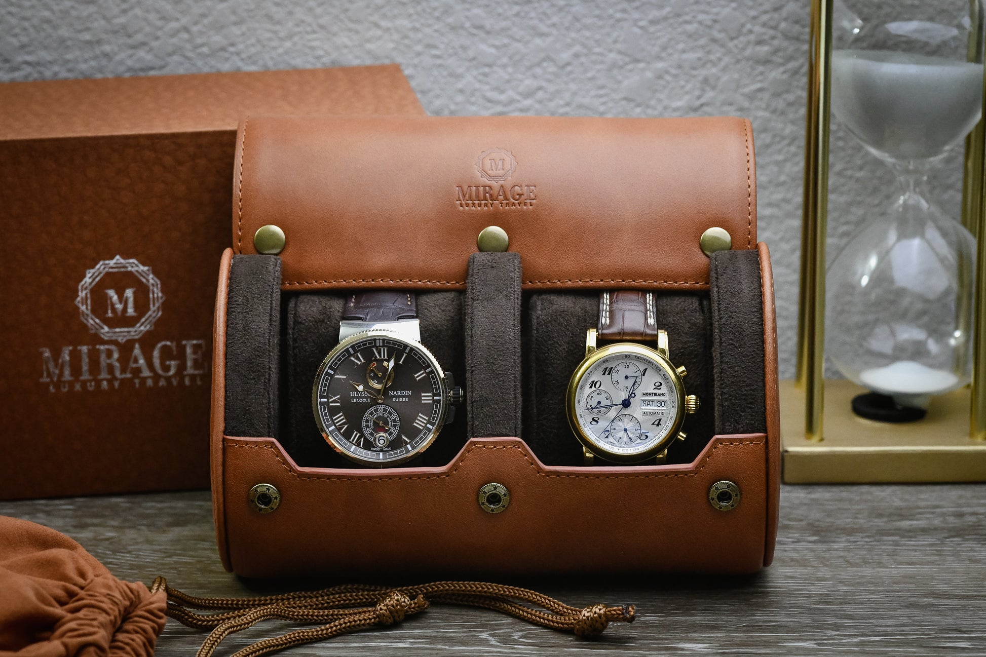 Tawny Brown Full-grain Cow Leather Watch Roll Watches – MIRAGE