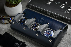 Rouleau de montres bleu nuit - 3 montres